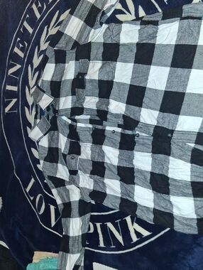George Black & White Buffalo Plaid Button-Down Shirt